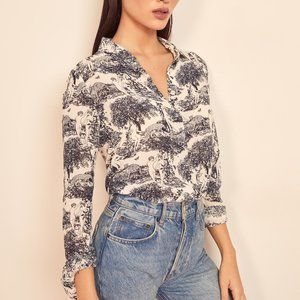 Reformation Violet collared button down top blouse wonderland NWT XS unworn